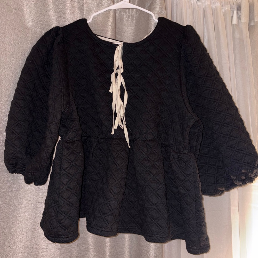 Black Quilted Blouse